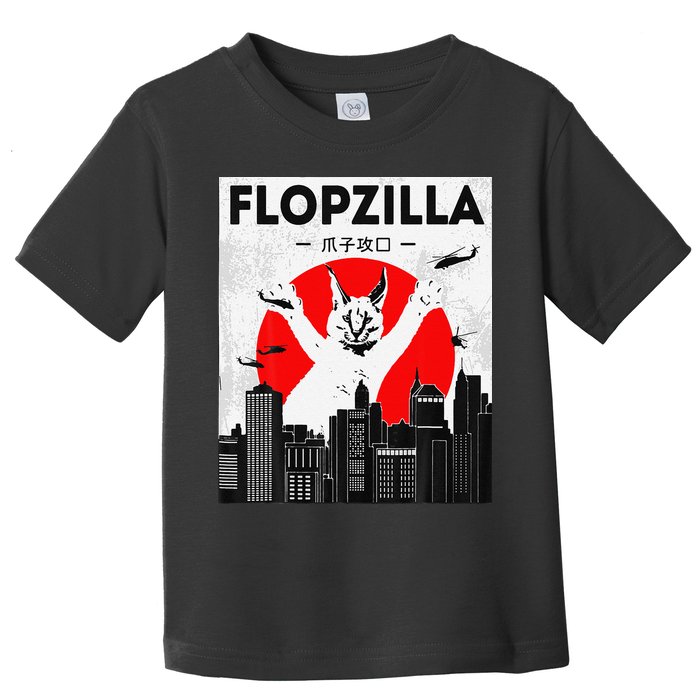 Catzilla Funny Big Floppa Meme Flopzilla Caracal Cat Lover Toddler T-Shirt