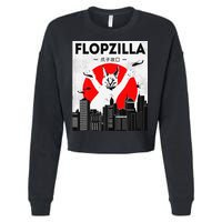 Catzilla Funny Big Floppa Meme Flopzilla Caracal Cat Lover Cropped Pullover Crew