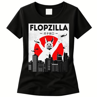 Catzilla Funny Big Floppa Meme Flopzilla Caracal Cat Lover Womens T-Shirt