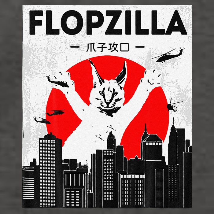 Catzilla Funny Big Floppa Meme Flopzilla Caracal Cat Lover Vector Backpack