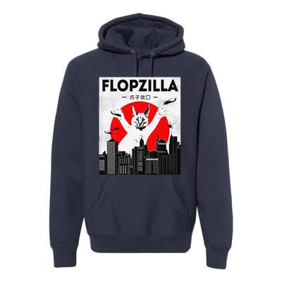 Catzilla Funny Big Floppa Meme Flopzilla Caracal Cat Lover Premium Hoodie