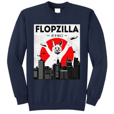 Catzilla Funny Big Floppa Meme Flopzilla Caracal Cat Lover Tall Sweatshirt