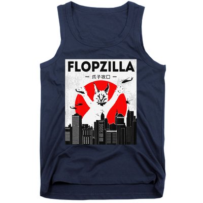 Catzilla Funny Big Floppa Meme Flopzilla Caracal Cat Lover Tank Top