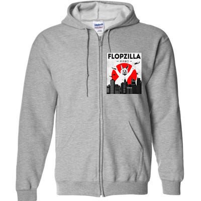 Catzilla Funny Big Floppa Meme Flopzilla Caracal Cat Lover Full Zip Hoodie