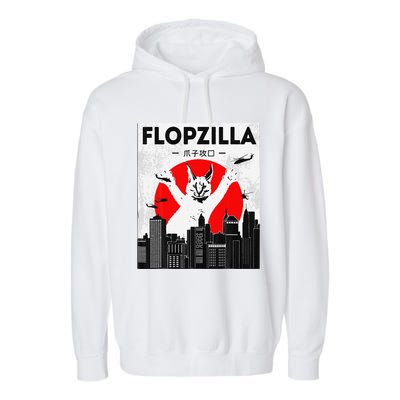 Catzilla Funny Big Floppa Meme Flopzilla Caracal Cat Lover Garment-Dyed Fleece Hoodie