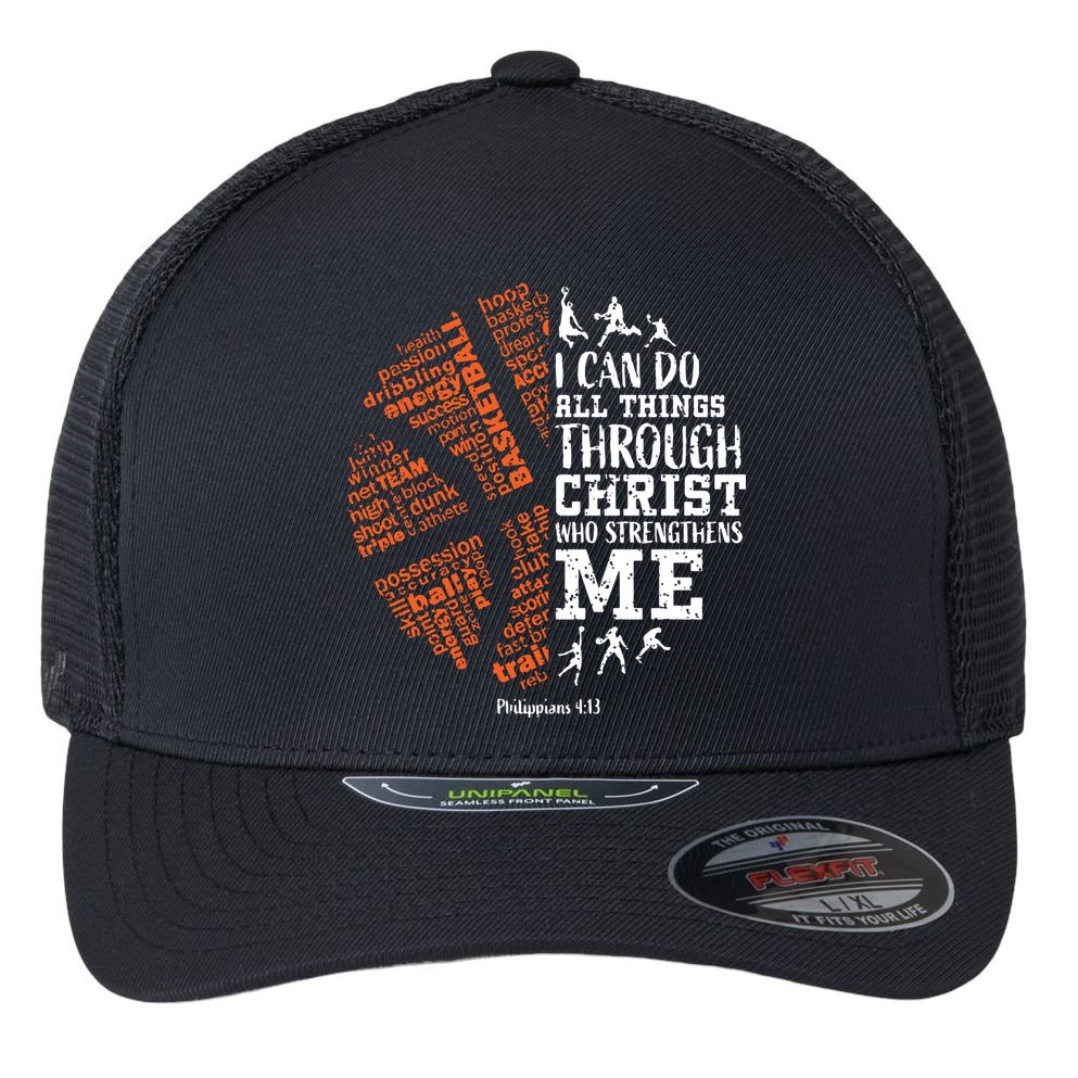 Christian Funny Basketball Bible Verses Gifts Pullover Flexfit Unipanel Trucker Cap