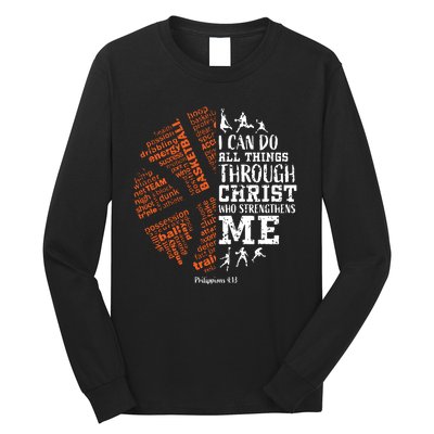 Christian Funny Basketball Bible Verses Gifts Pullover Long Sleeve Shirt