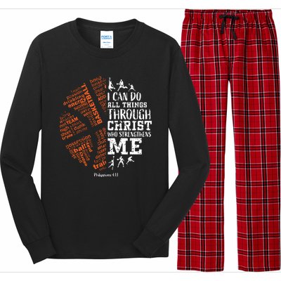 Christian Funny Basketball Bible Verses Gifts Pullover Long Sleeve Pajama Set