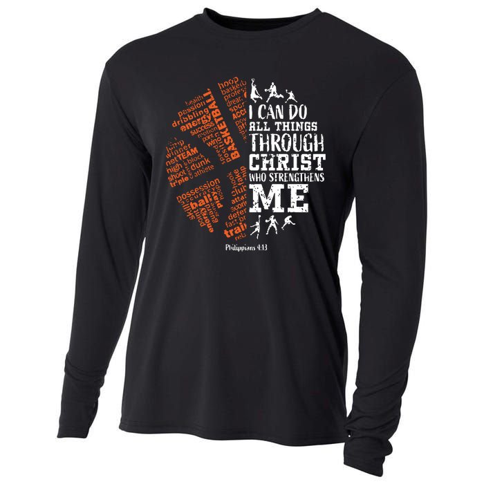 Christian Funny Basketball Bible Verses Gifts Pullover Cooling Performance Long Sleeve Crew