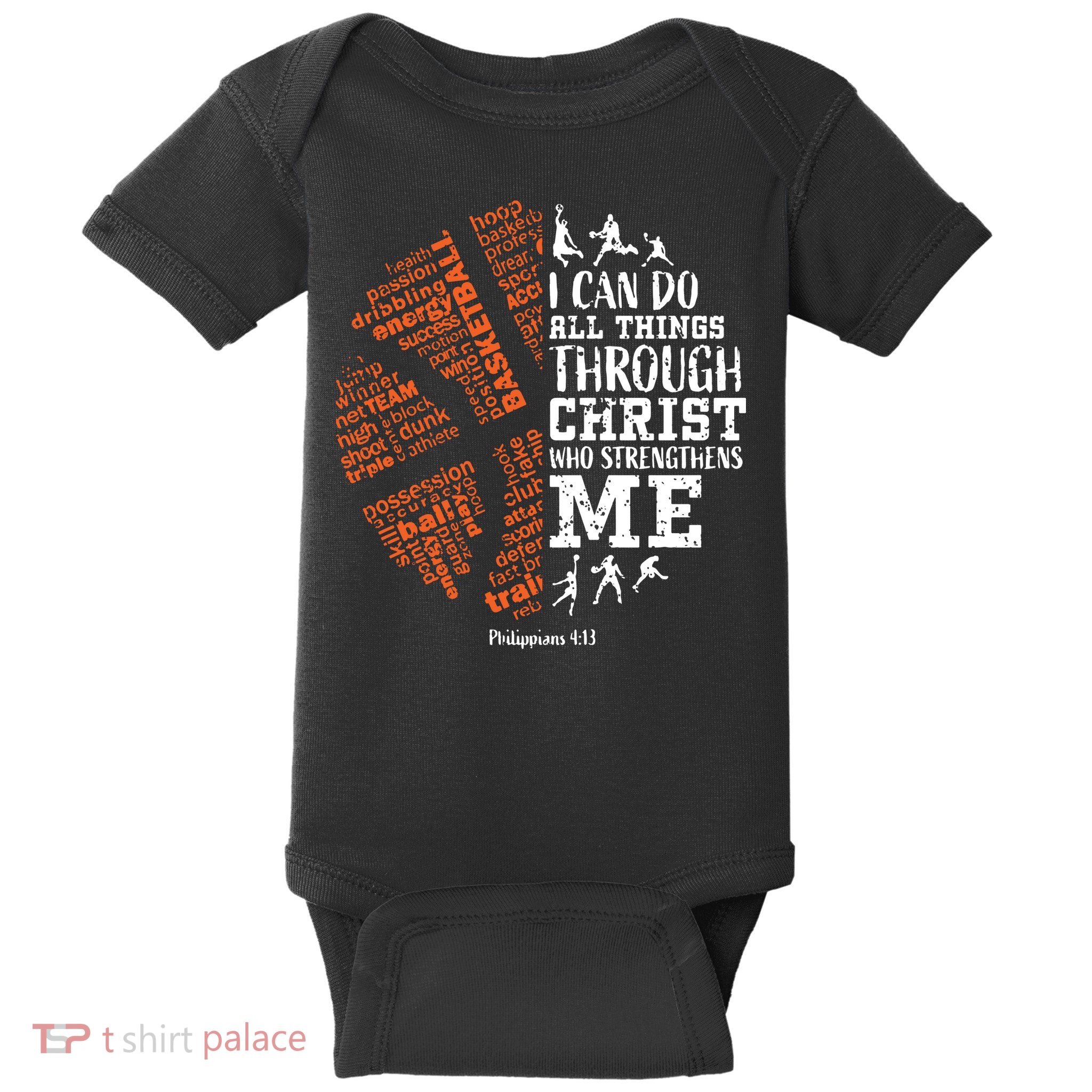 Christian Funny Basketball Bible Verses Gifts Pullover Baby Bodysuit