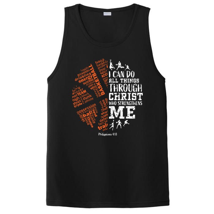 Christian Funny Basketball Bible Verses Gifts Pullover PosiCharge Competitor Tank