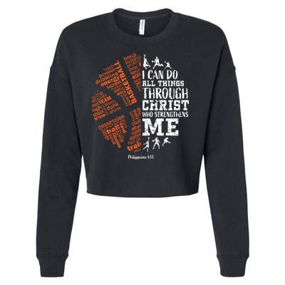 Christian Funny Basketball Bible Verses Gifts Pullover Cropped Pullover Crew