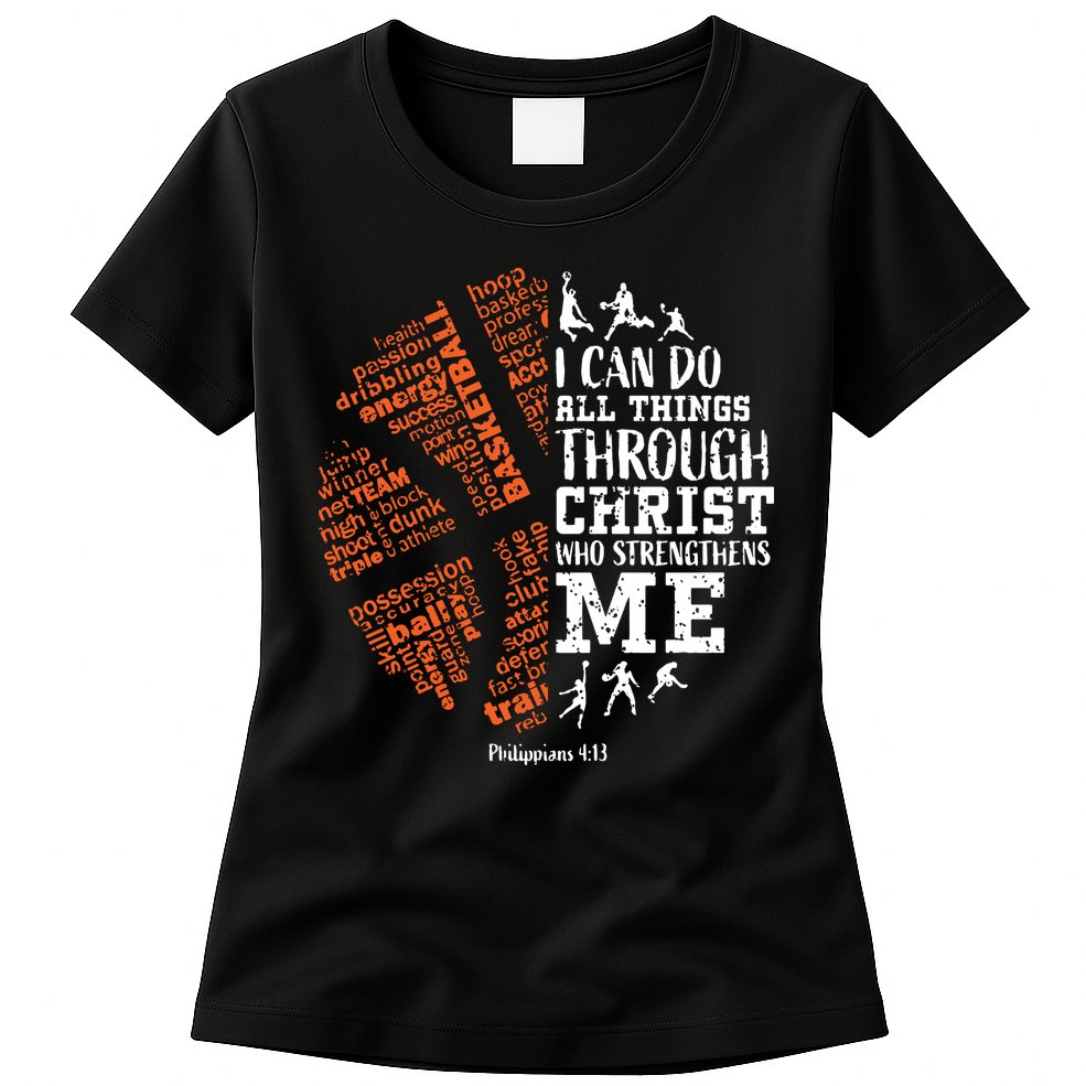 Christian Funny Basketball Bible Verses Gifts Pullover Womens T-Shirt