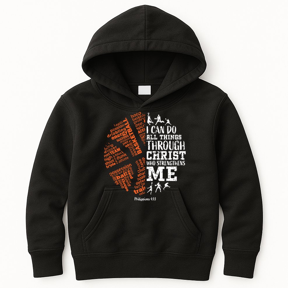 Christian Funny Basketball Bible Verses Gifts Pullover Kids Hoodie