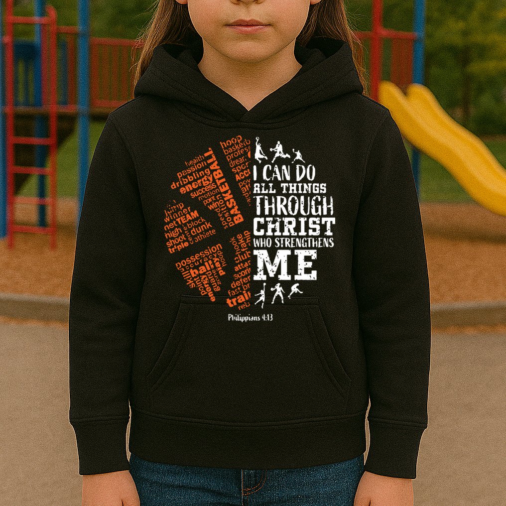 Christian Funny Basketball Bible Verses Gifts Pullover Kids Hoodie