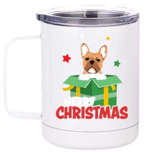 Christmas French Bulldog Santa Frenchie Lovers Merry Xmas Cool Gift 12 oz Stainless Steel Tumbler Cup