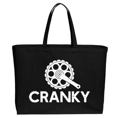 Cranky Funny Bike Gifts Cycling Bike Lover Cotton Canvas Jumbo Tote