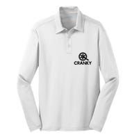 Cranky Funny Bike Gifts Cycling Bike Lover Silk Touch Performance Long Sleeve Polo