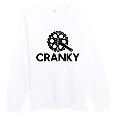 Cranky Funny Bike Gifts Cycling Bike Lover Premium Crewneck Sweatshirt