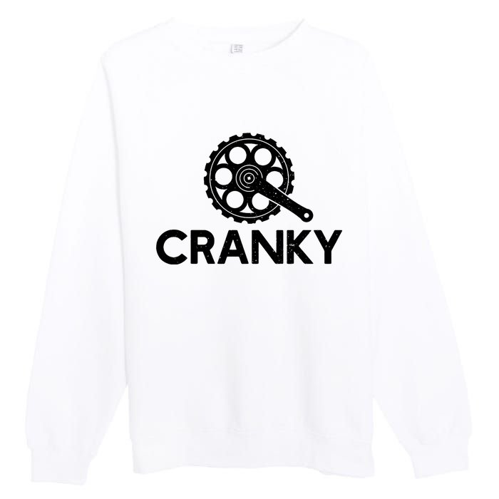 Cranky Funny Bike Gifts Cycling Bike Lover Premium Crewneck Sweatshirt