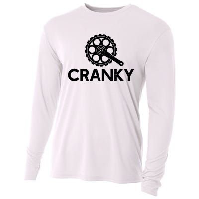 Cranky Funny Bike Gifts Cycling Bike Lover Cooling Performance Long Sleeve Crew