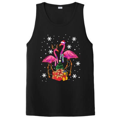 Christmas Flamingos Beach Snowflakes Deck The Palms Gift PosiCharge Competitor Tank