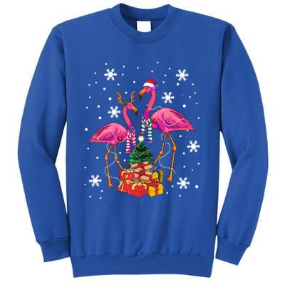 Christmas Flamingos Beach Snowflakes Deck The Palms Gift Sweatshirt