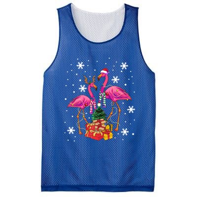 Christmas Flamingos Beach Snowflakes Deck The Palms Gift Mesh Reversible Basketball Jersey Tank