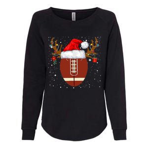 Christmas Football Ball Santa Hat Reindeer Xmas Boys Womens California Wash Sweatshirt