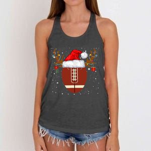 Christmas Football Ball Santa Hat Reindeer Xmas Boys Women's Knotted Racerback Tank