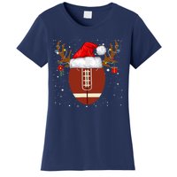 Christmas Football Ball Santa Hat Reindeer Xmas Boys Women's T-Shirt