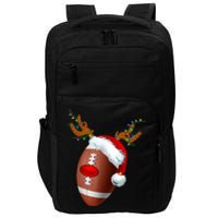 Christmas Football Ball Santa Hat Reindeer Xmas Impact Tech Backpack