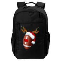 Christmas Football Ball Santa Hat Reindeer Xmas Daily Commute Backpack