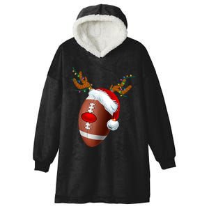 Christmas Football Ball Santa Hat Reindeer Xmas Hooded Wearable Blanket