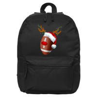 Christmas Football Ball Santa Hat Reindeer Xmas 16 in Basic Backpack