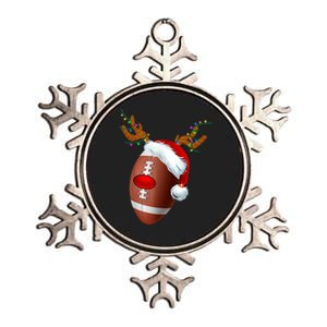 Christmas Football Ball Santa Hat Reindeer Xmas Metallic Star Ornament