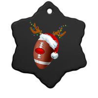 Christmas Football Ball Santa Hat Reindeer Xmas Ceramic Star Ornament