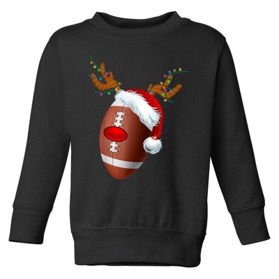 Christmas Football Ball Santa Hat Reindeer Xmas Toddler Sweatshirt