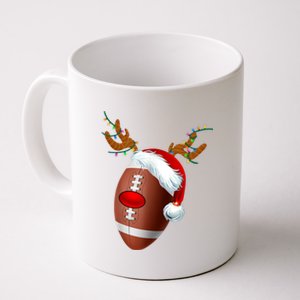 Christmas Football Ball Santa Hat Reindeer Xmas Coffee Mug