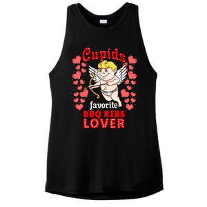 Cupids Favorite Bbq Ribs Lover Valentines Day Gift Ladies PosiCharge Tri-Blend Wicking Tank