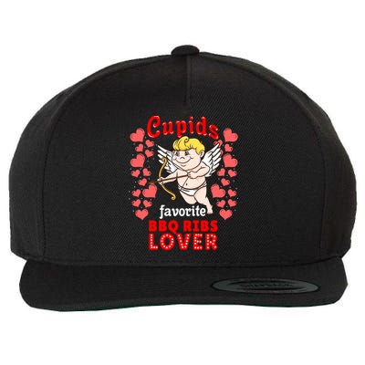 Cupids Favorite Bbq Ribs Lover Valentines Day Gift Wool Snapback Cap