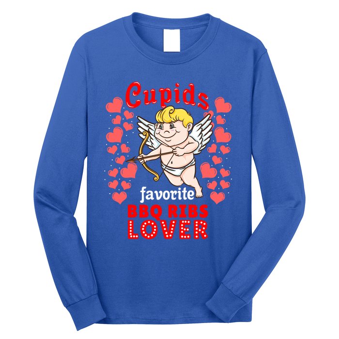 Cupids Favorite Bbq Ribs Lover Valentines Day Gift Long Sleeve Shirt