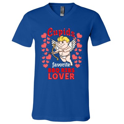 Cupids Favorite Bbq Ribs Lover Valentines Day Gift V-Neck T-Shirt