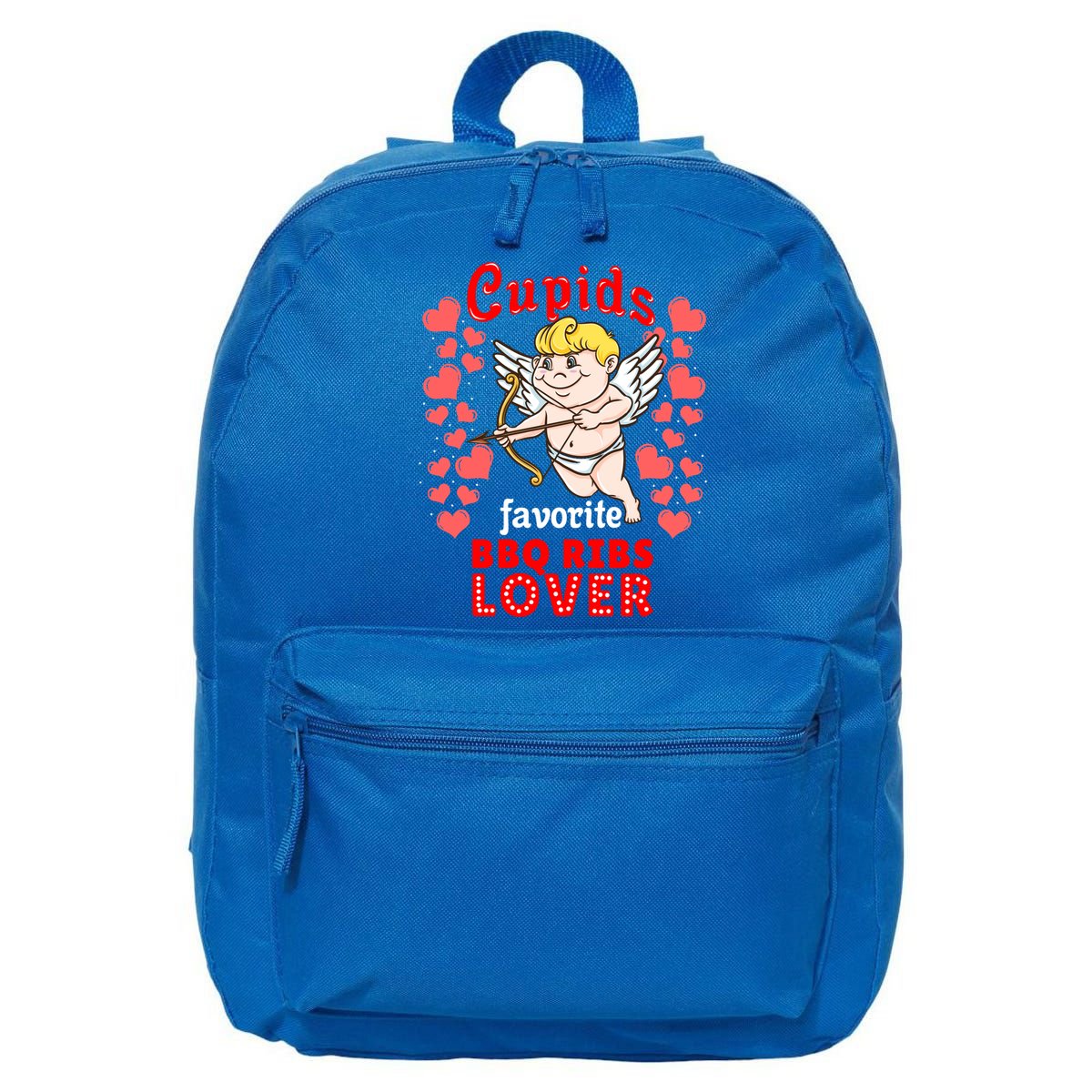 Cupids Favorite Bbq Ribs Lover Valentines Day Gift 16 in Basic Backpack