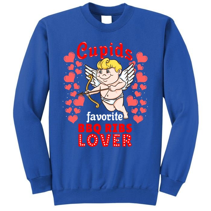 Cupids Favorite Bbq Ribs Lover Valentines Day Gift Tall Sweatshirt