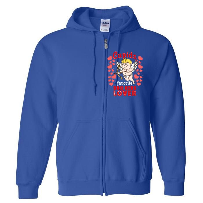 Cupids Favorite Bbq Ribs Lover Valentines Day Gift Full Zip Hoodie