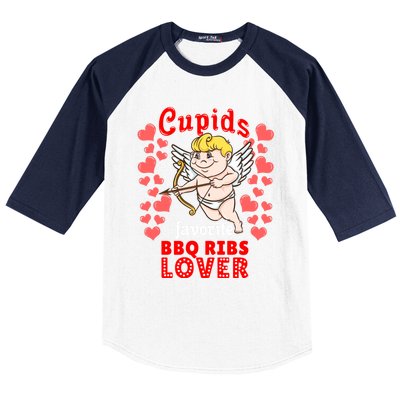 Cupids Favorite Bbq Ribs Lover Valentines Day Gift Baseball Sleeve Shirt