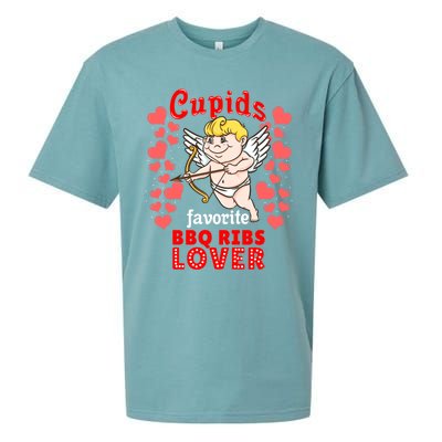 Cupids Favorite Bbq Ribs Lover Valentines Day Gift Sueded Cloud Jersey T-Shirt