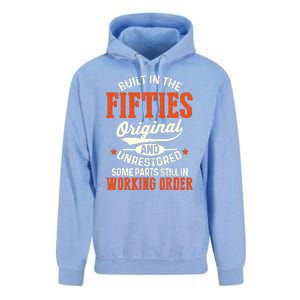 Cute Funny Built In The Fifties Original And Unrestored Funny Birthday Unisex Surf Hoodie