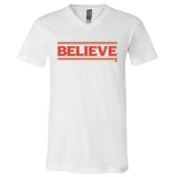 Cleveland Football Believe V-Neck T-Shirt